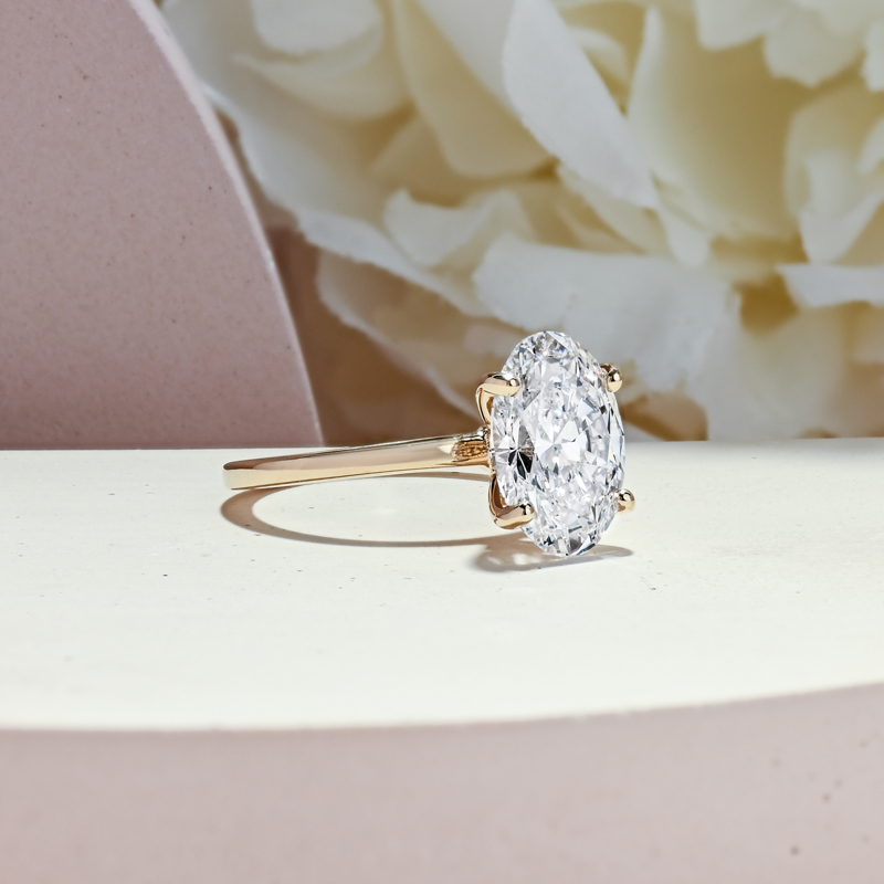 Diamond Tulip Solitaire 3-3/4ct Oval