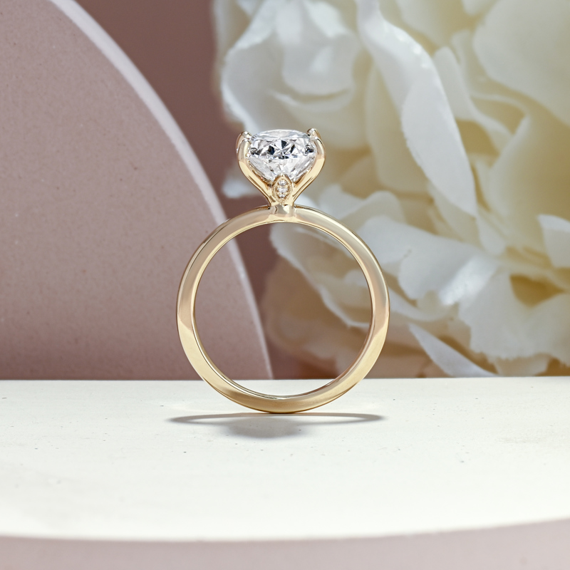 Diamond Tulip Solitaire 3-3/4ct Oval