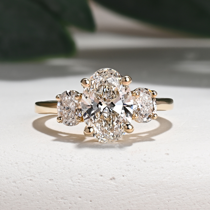 Three Stone 2 ct Oval Ring