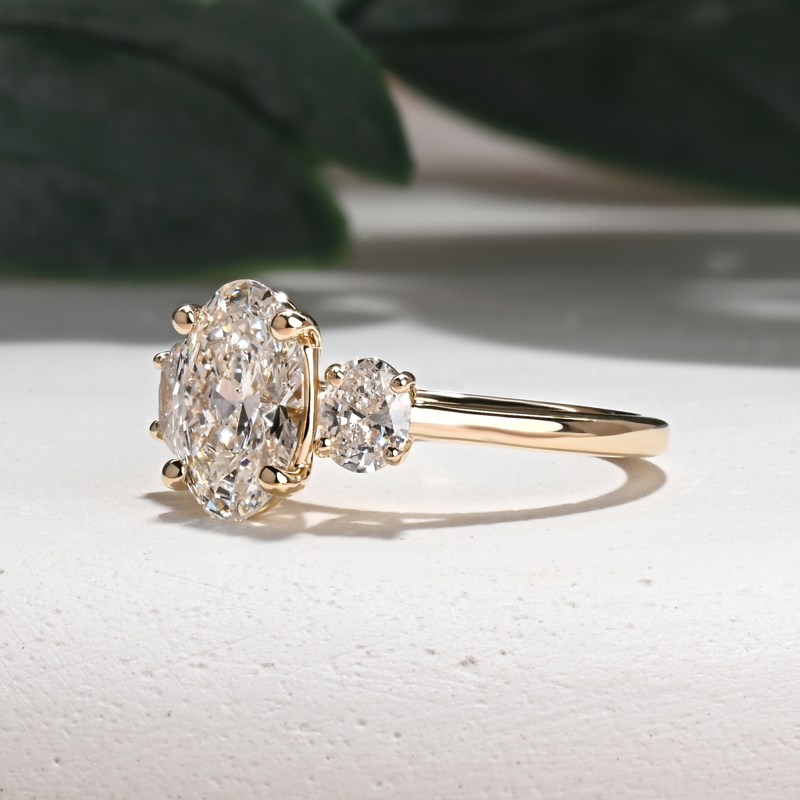 Three Stone 2 ct Oval Ring