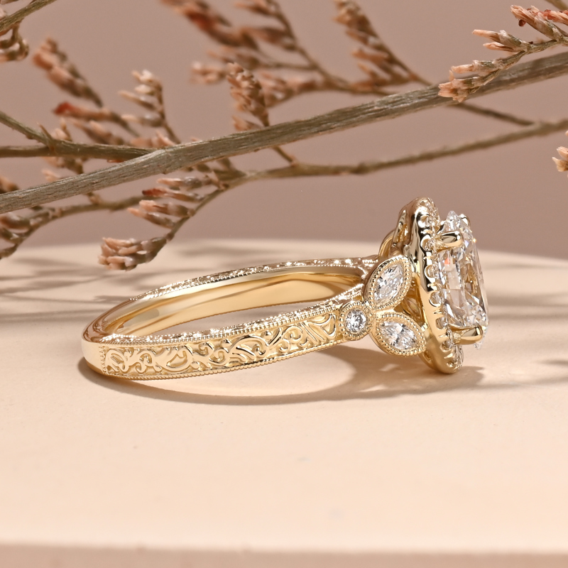 Ornate Filigree Nature Inspired 1-1/4ct Oval