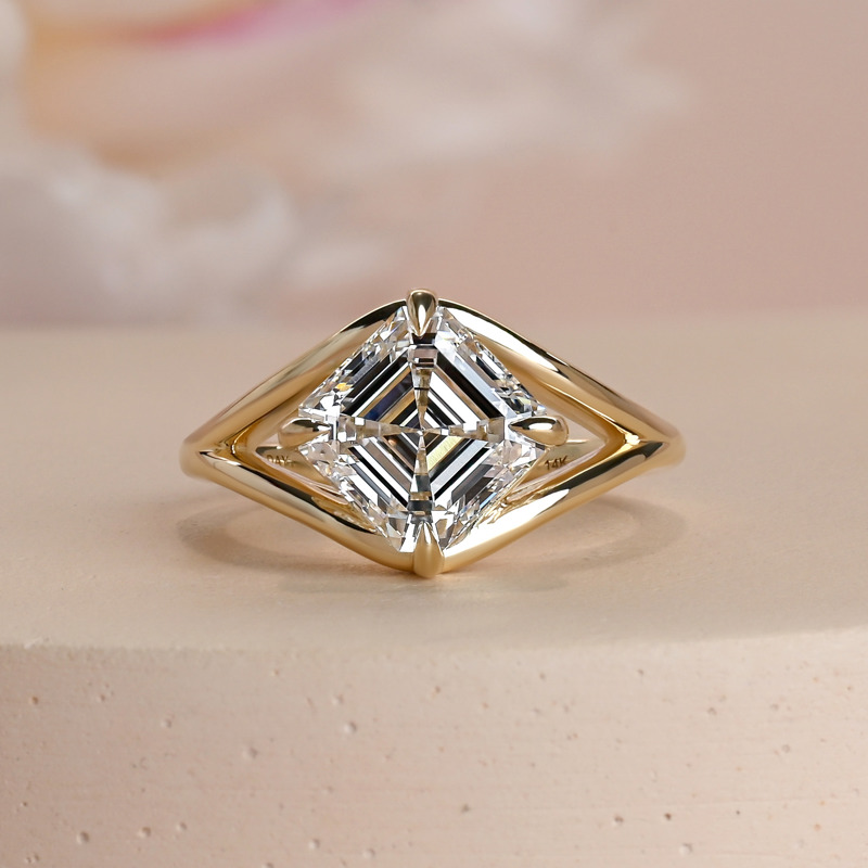 Modern Split Asscher 3ct Ring