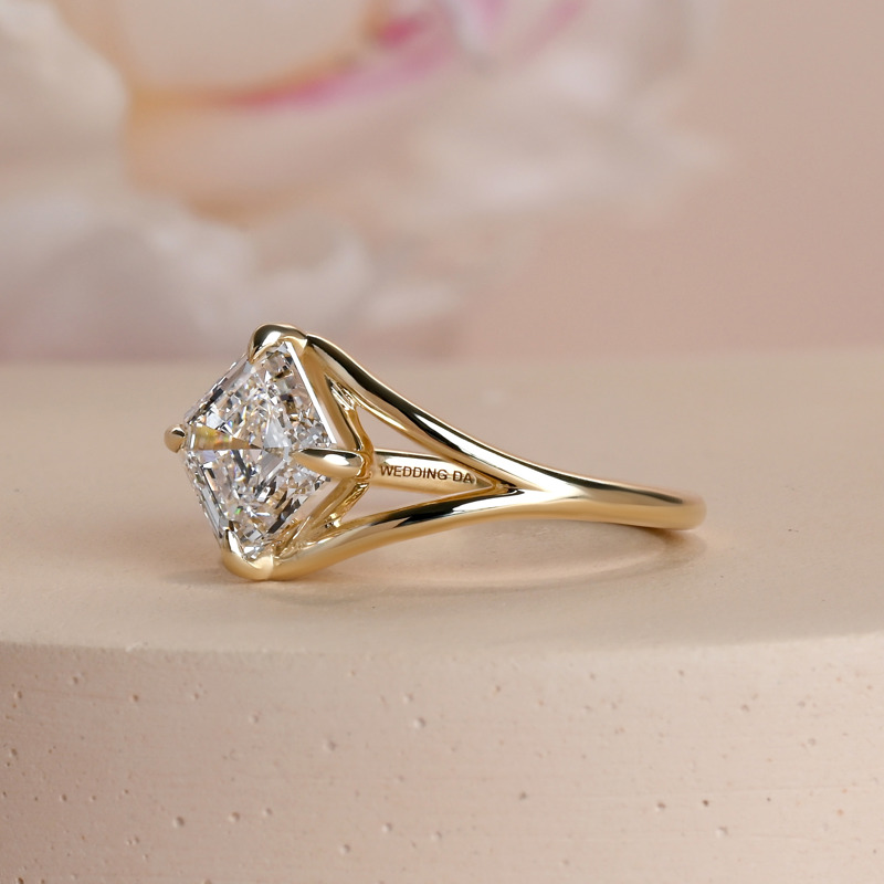 Modern Split Asscher 3ct Ring