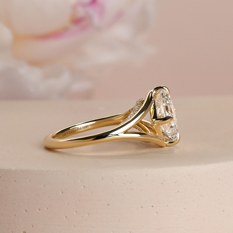 Modern Split Asscher 3ct Ring