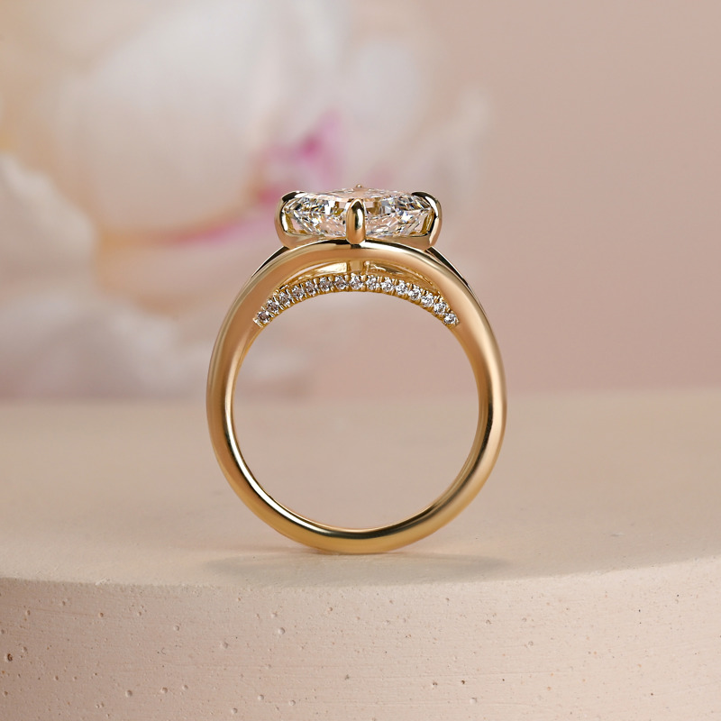 Modern Split Asscher 3ct Ring
