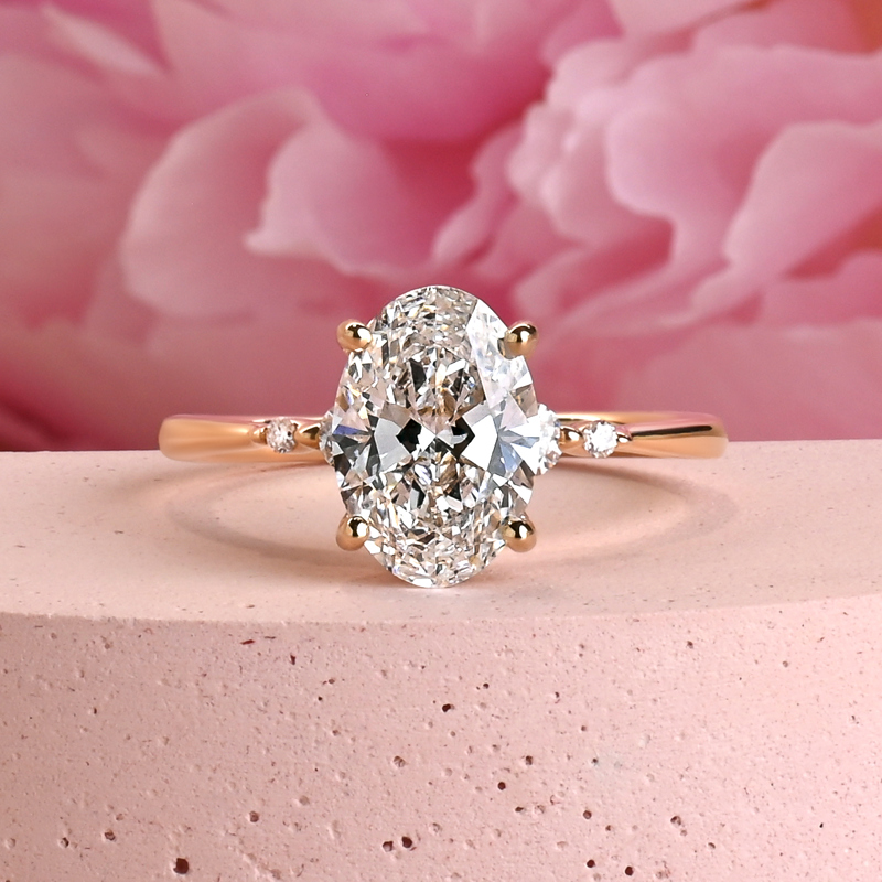 Five Stone 2ct Oval Hidden Halo