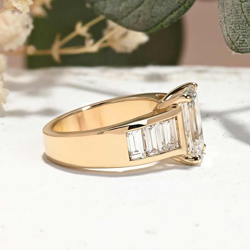 Bold 2-3/4ct Emerald & Baguette Ring