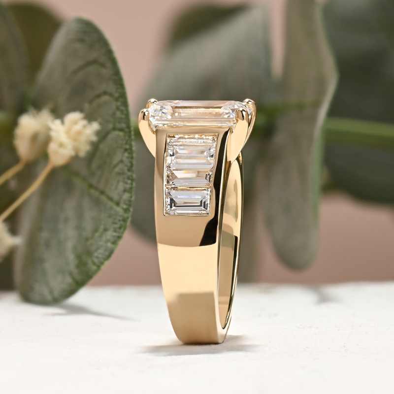 Bold 2-3/4ct Emerald & Baguette Ring
