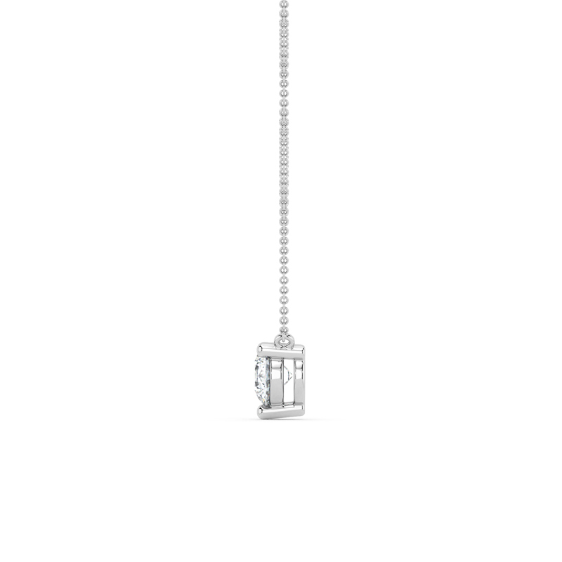 14K White Gold 1/3ct Lab Grown Diamond Solitaire Stationary Pendant