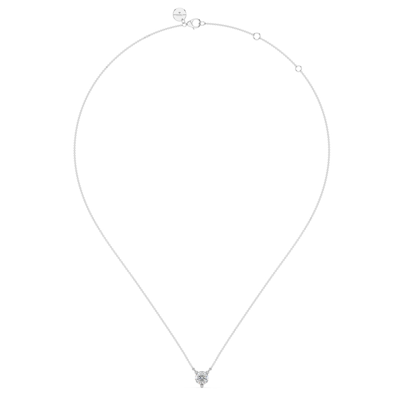 14K White Gold 1/3ct Lab Grown Diamond Solitaire Stationary Pendant