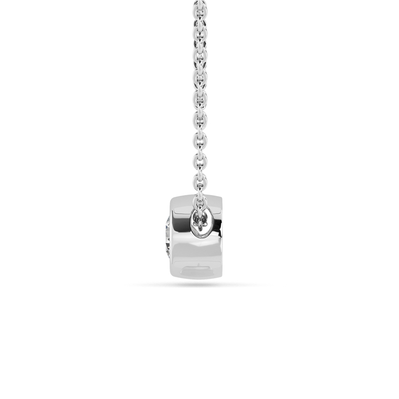 Sterling Silver Round 1/4ct Lab Grown Diamond Bezel Solitaire Pendant