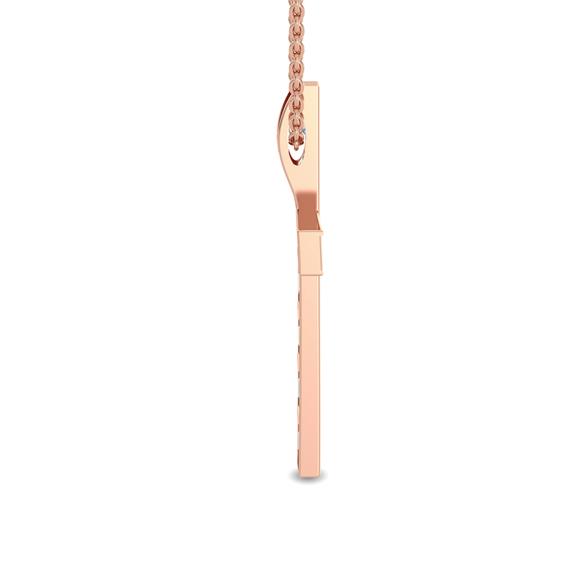Rose Gold Modern Emerald Lab Grown Diamond Cross (5/8ctw)