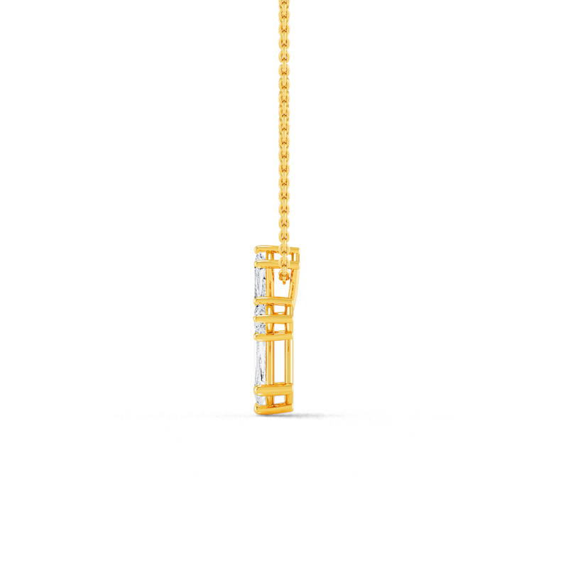 Yellow Gold Kite Lab Grown Diamond Cross Pendant (1ctw)