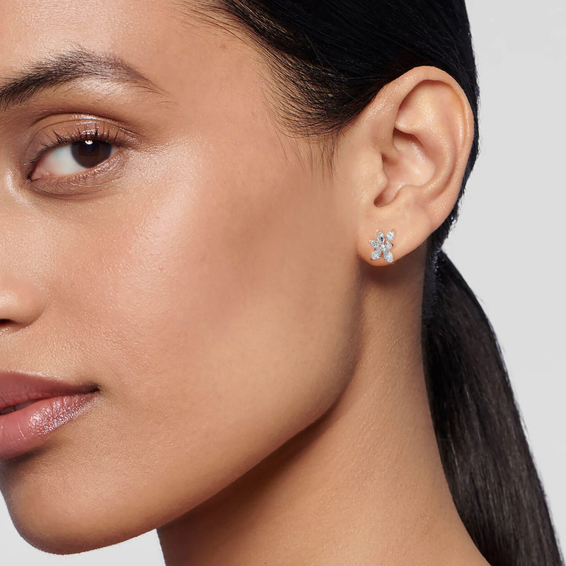 Rose Gold Lyric Marquise Pear Lab Grown Diamond Earrings (3 1/2ctw)