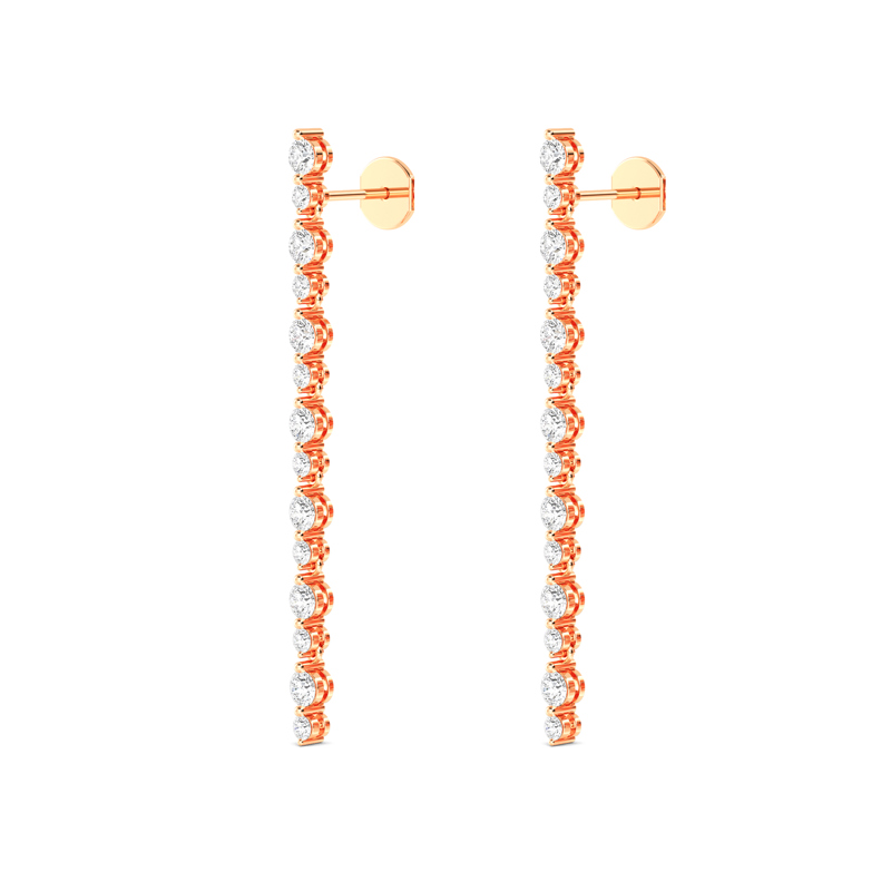 Rose Gold Graduated Lab Grown Diamond Drop Earrings (1 1/2ctw)