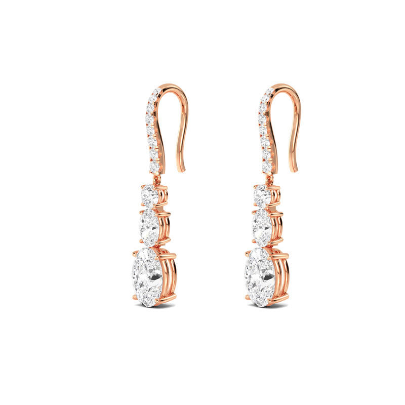 Rose Gold Luxury Oval Lab Grown Diamond Drop (5 3/4ctw)