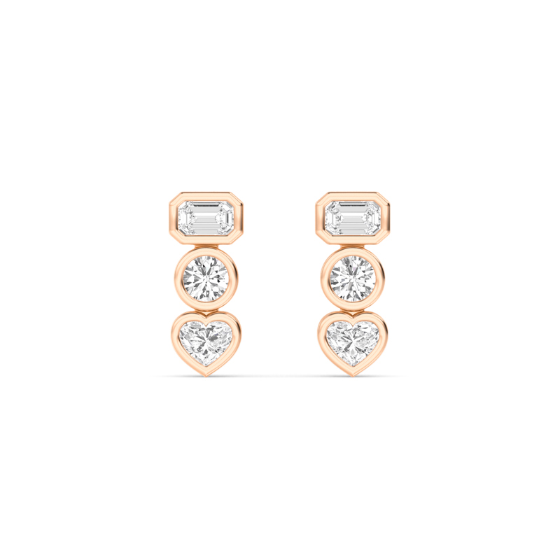 Rose Gold Lemuel Mixed Shaped Earrings (1ctw)