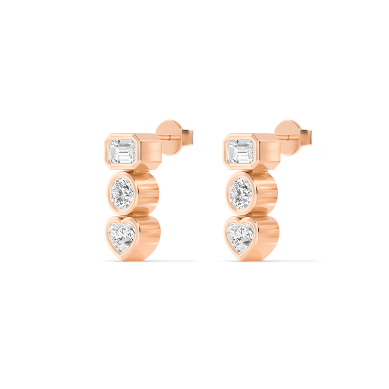 Rose Gold Lemuel Mixed Shaped Earrings (1ctw)