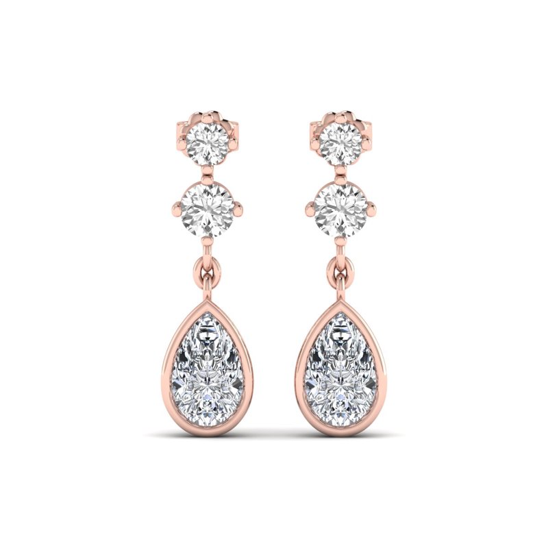 Rose Gold Avant Pear Drop Earrings (4-1/2ctw)