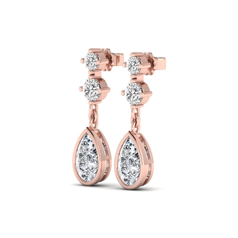 Rose Gold Avant Pear Drop Earrings (4-1/2ctw)