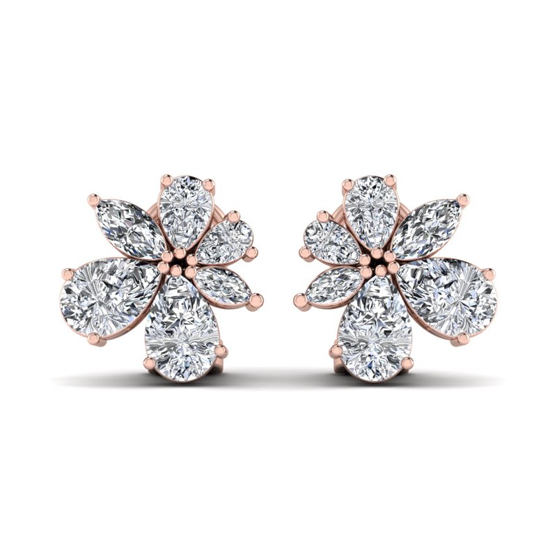 Rose Gold Bloom Couture Earrings (6ctw)