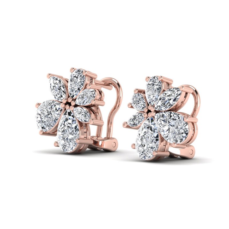 Rose Gold Bloom Couture Earrings (6ctw)