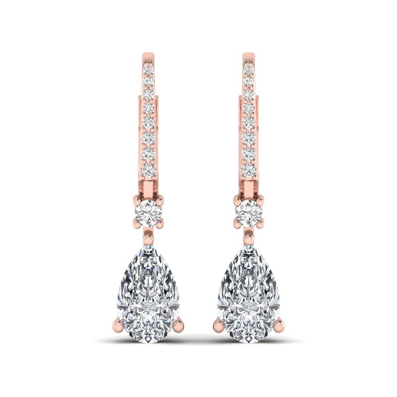 Rose Gold Dew Drop Earrings (3 1/2cctw)