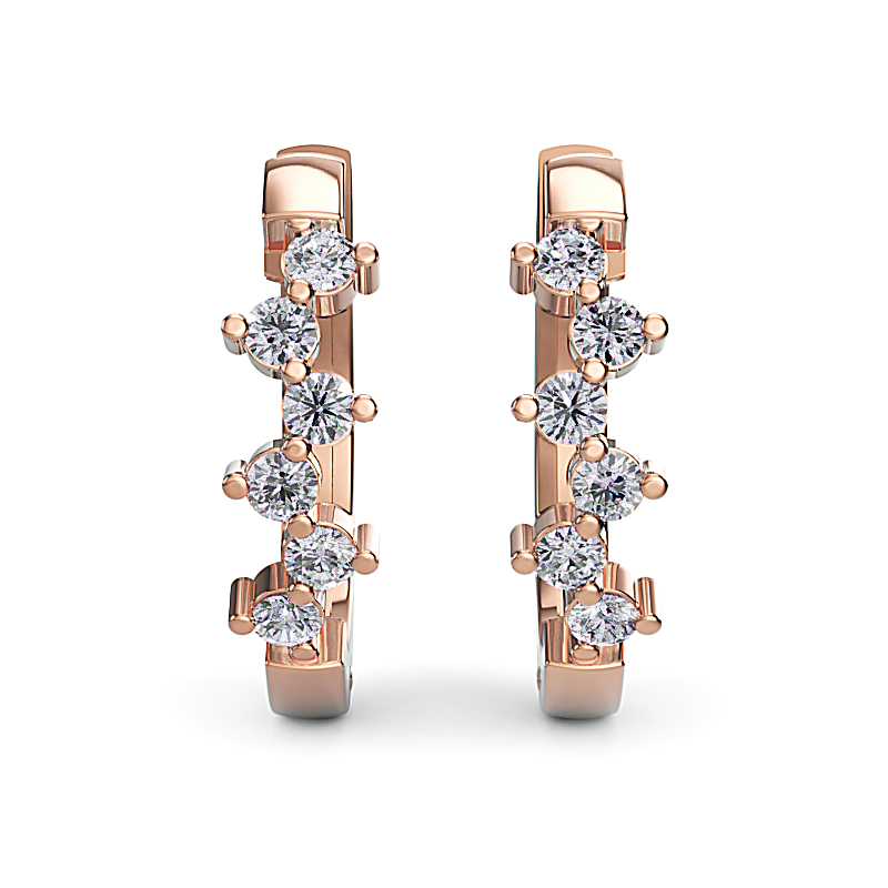 Rose Gold Diamond Embrace Hoops (1/4ctw)