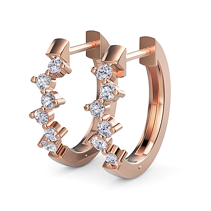 Rose Gold Diamond Embrace Hoops (1/4ctw)