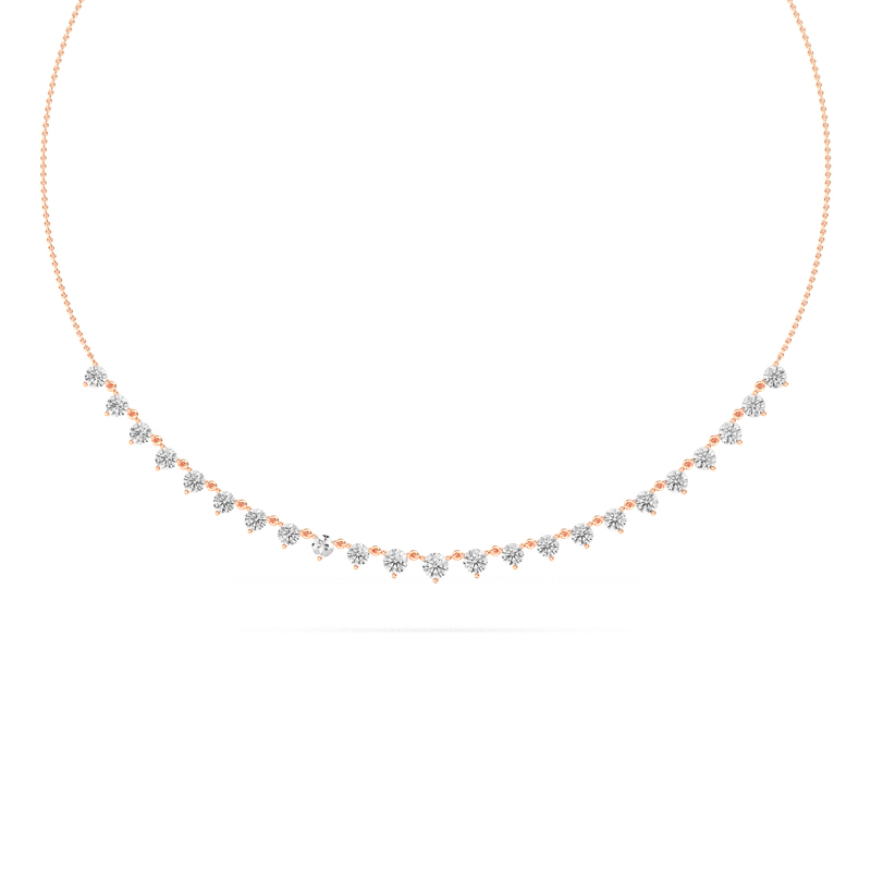 Rose Gold Elegant Lab Grown Diamond Necklace (3 3/4ctw)