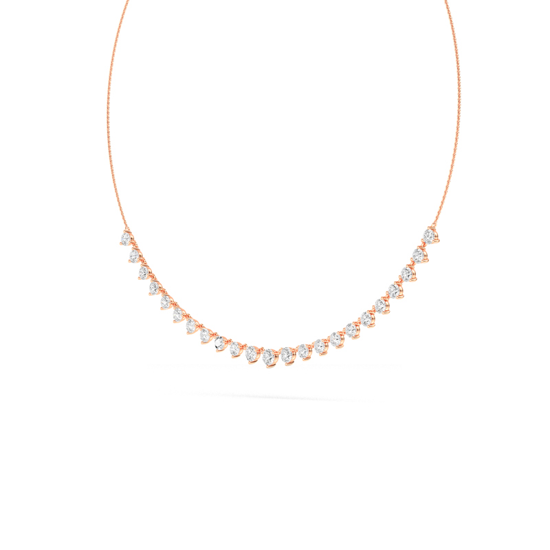 Rose Gold Elegant Lab Grown Diamond Necklace (3 3/4ctw)