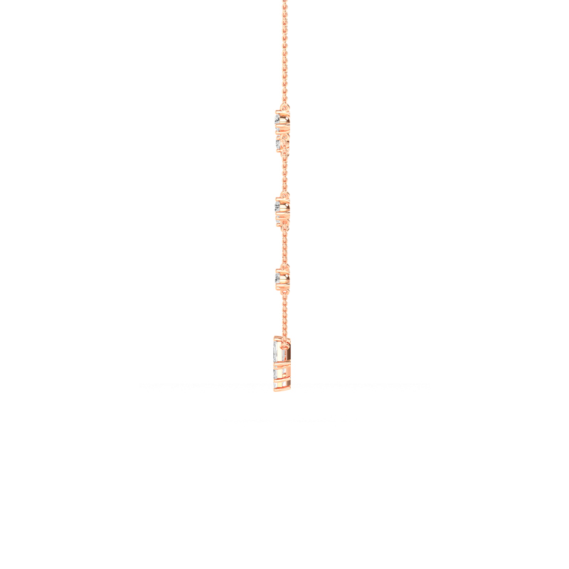 Rose Gold Emerald Love Lab Grown Diamond Necklace (2ctw)