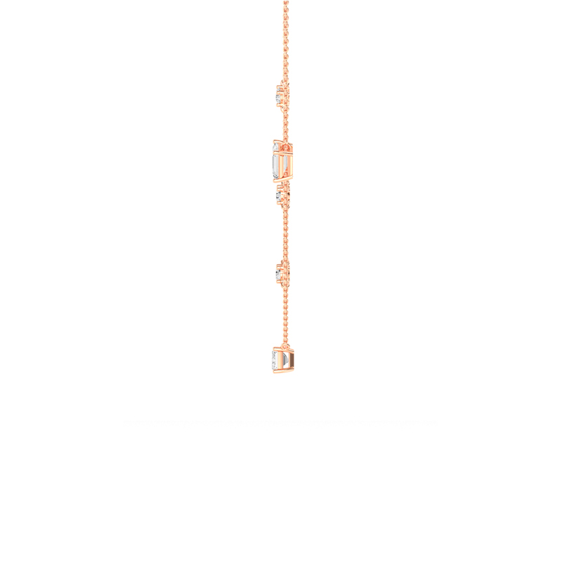 Rose Gold Emerald Strand Lab Grown Diamond Necklace (1 1/2ctw)