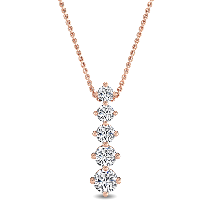 Rose Gold Lab Grown Diamond Five Stone Journey (1ctw)