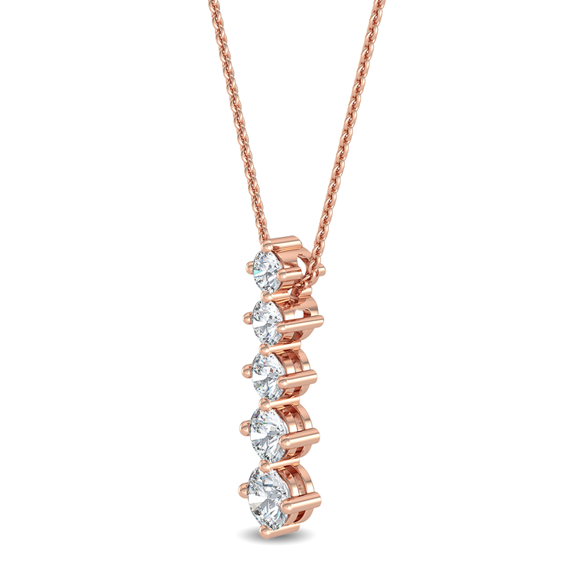 Rose Gold Lab Grown Diamond Five Stone Journey (1ctw)