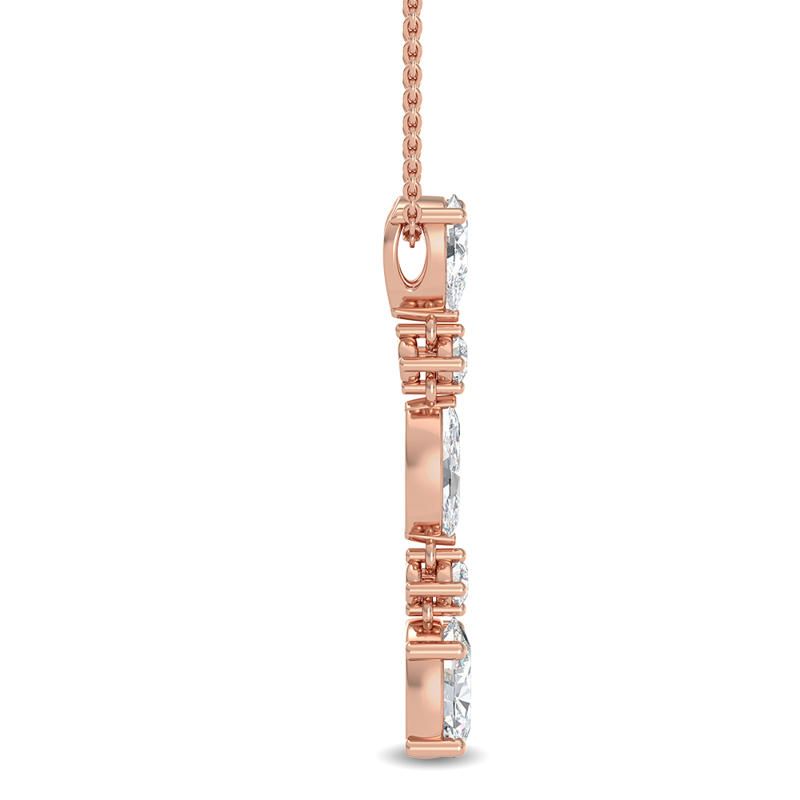 Rose Gold Multi Shaped Lab Grown Diamond Drop (1 5/8ctw)