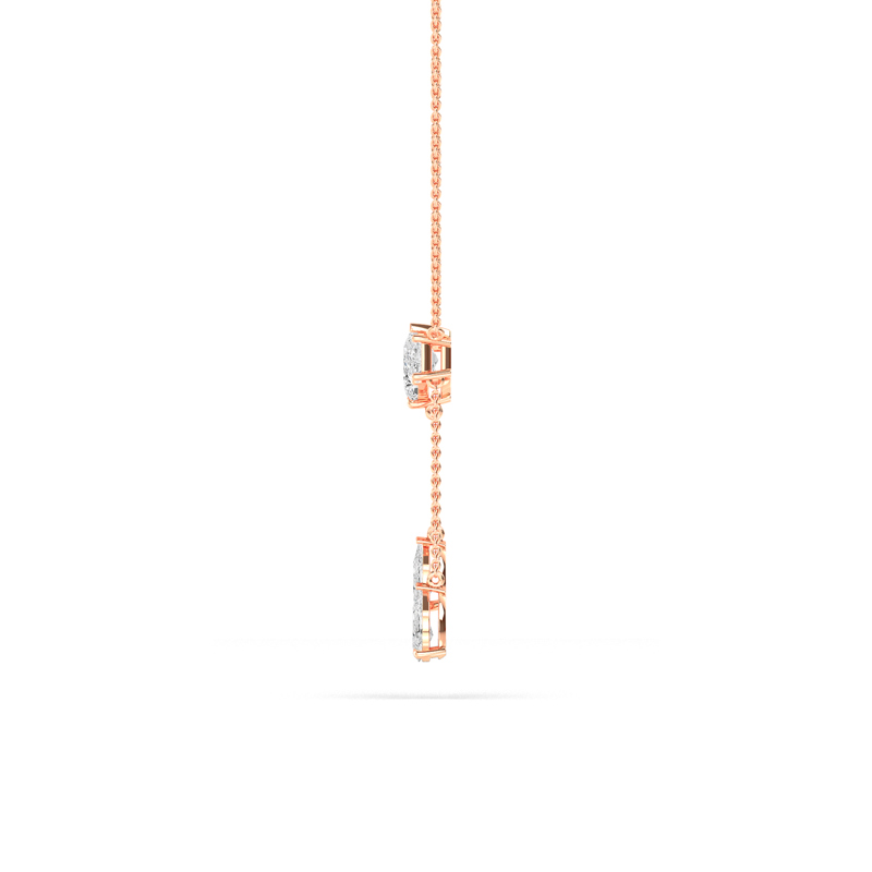 Rose Gold Toi Et Moi Lab Grown Diamond Drop Necklace (2ctw)