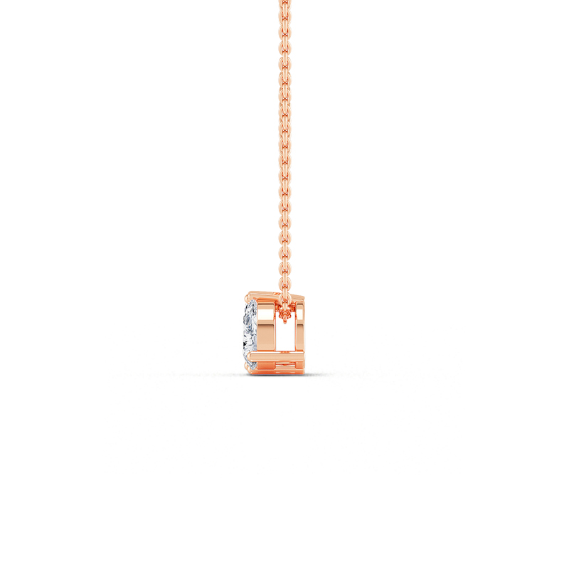Rose Gold Toi Et Moi Pear Emerald Lab Grown Diamond Necklace (3/4ctw)