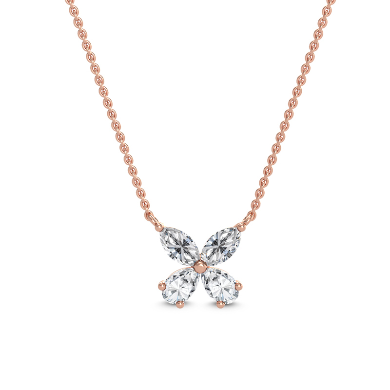 Rose Gold Pristine Butterfly Lab Grown Diamond Pendant (3/4ctw)