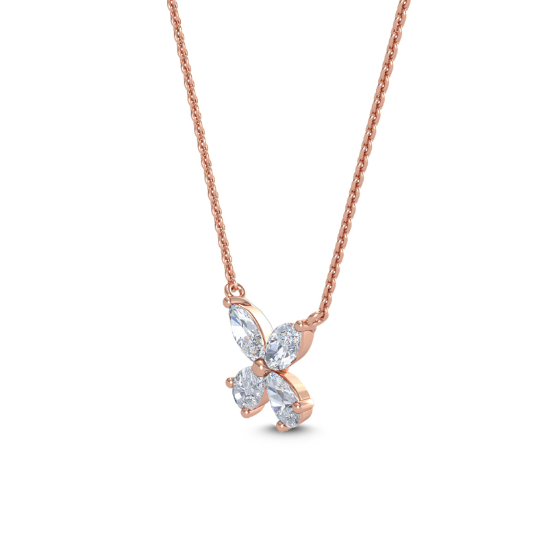 Rose Gold Pristine Butterfly Lab Grown Diamond Pendant (3/4ctw)