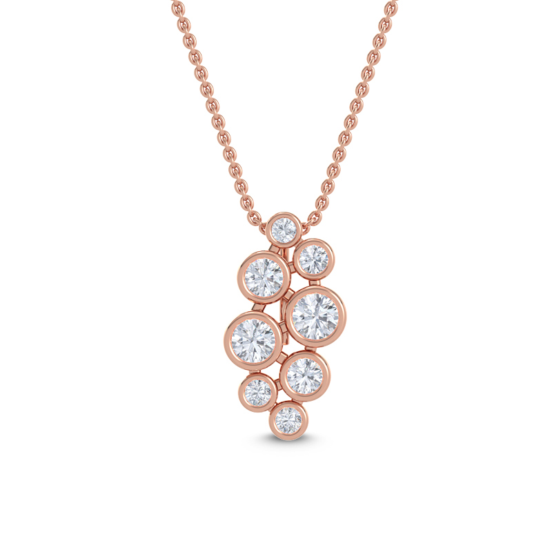 Rose Gold Bubble Drop Lab Grown Diamond Pendant (5/8ctw)