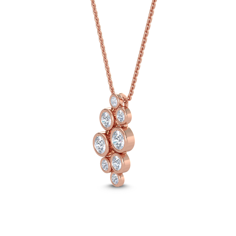 Rose Gold Bubble Drop Lab Grown Diamond Pendant (5/8ctw)