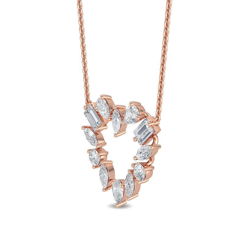 Rose Gold Elegant Shapes Lab Grown Diamond Heart (1ctw)