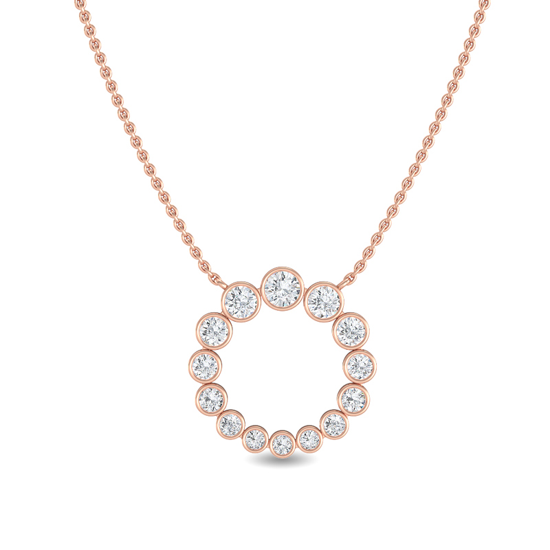 Rose Gold Graduating Circle Lab Grown Diamond Pendant