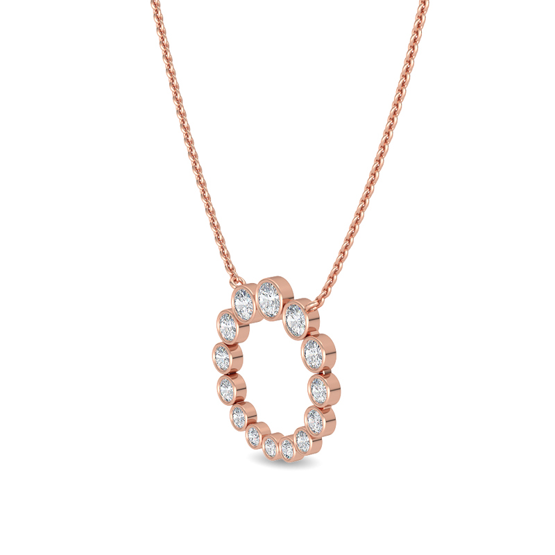 Rose Gold Graduating Circle Lab Grown Diamond Pendant