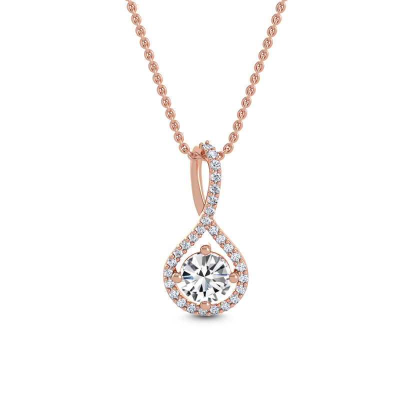 Rose Gold Swirl Lux Lab Grown Diamond Pendant (3/4ctw)