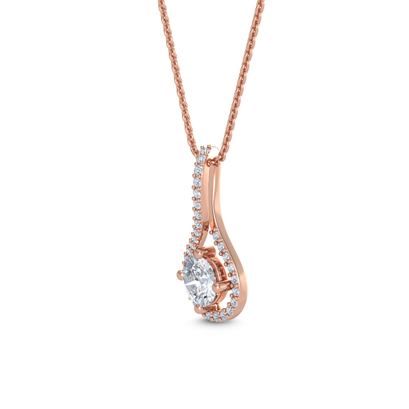 Rose Gold Swirl Lux Lab Grown Diamond Pendant (3/4ctw)