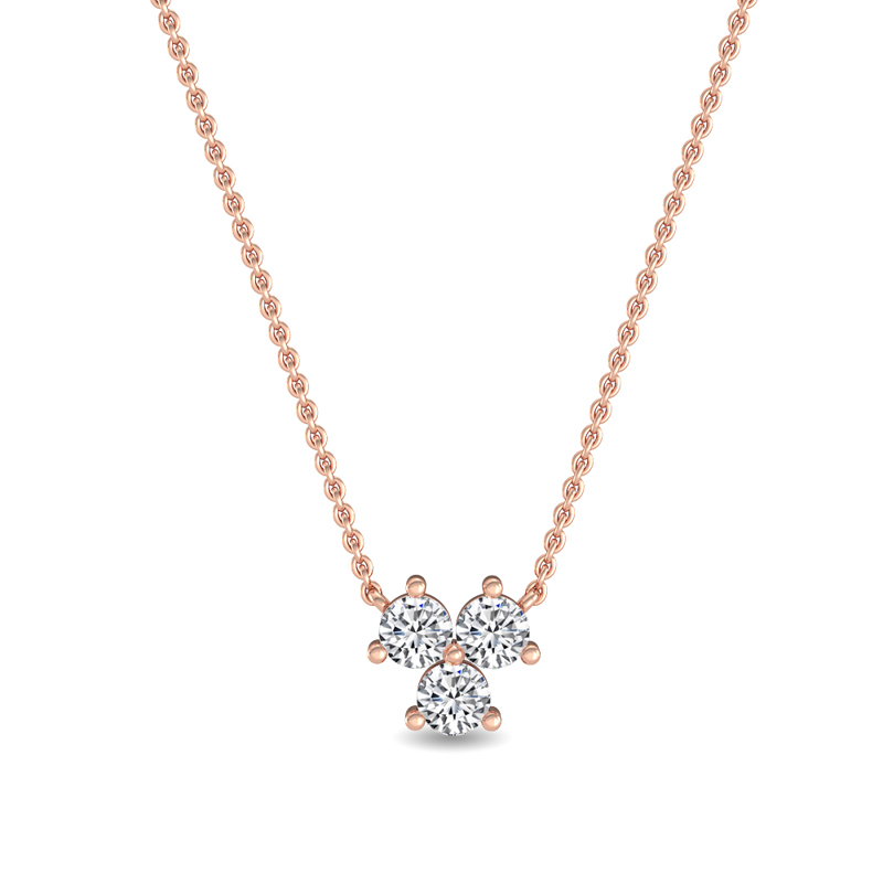 Rose Gold Triad Lab Grown Diamond Pendant (1/2ctw)