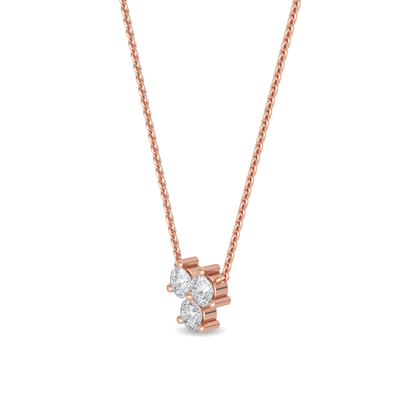 Rose Gold Triad Lab Grown Diamond Pendant (1/2ctw)