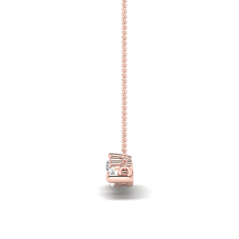 Rose Gold Linear Mixed Diamond Necklace (1/2ctw)